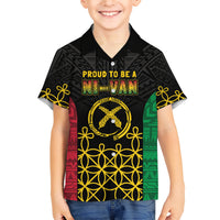 Vanuatu Indipendens Dei Family Matching Short Sleeve Bodycon Dress and Hawaiian Shirt Tribal Sand Drawing