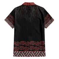 Maori Taniko Patterns Family Matching Off The Shoulder Long Sleeve Dress and Hawaiian Shirt Brown Niho Taniwha Mix Paatiki Motifs