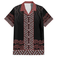 Maori Taniko Patterns Family Matching Short Sleeve Bodycon Dress and Hawaiian Shirt Brown Niho Taniwha Mix Paatiki Motifs