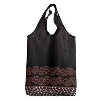 Maori Taniko Patterns Grocery Bag Brown Niho Taniwha Mix Paatiki Motifs