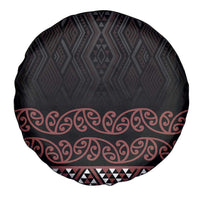 Maori Taniko Patterns Spare Tire Cover Brown Niho Taniwha Mix Paatiki Motifs