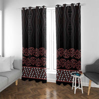 Maori Taniko Patterns Window Curtain Brown Niho Taniwha Mix Paatiki Motifs
