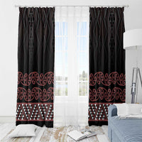 Maori Taniko Patterns Window Curtain Brown Niho Taniwha Mix Paatiki Motifs