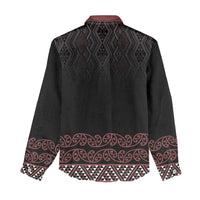 Maori Taniko Patterns Women Casual Shirt Brown Niho Taniwha Mix Paatiki Motifs LT7 - Polynesian Pride