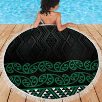 Maori Taniko Patterns Beach Blanket Pounamu Niho Taniwha Mix Paatiki Motifs