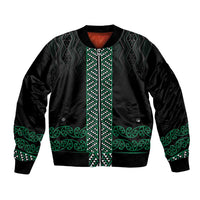 Maori Taniko Patterns Bomber Jacket Pounamu Niho Taniwha Mix Paatiki Motifs