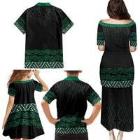 Maori Taniko Patterns Family Matching Puletasi and Hawaiian Shirt Pounamu Niho Taniwha Mix Paatiki Motifs