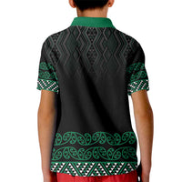 Maori Taniko Patterns Kid Polo Shirt Pounamu Niho Taniwha Mix Paatiki Motifs LT7 - Polynesian Pride