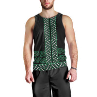 Maori Taniko Patterns Men Tank Top Pounamu Niho Taniwha Mix Paatiki Motifs