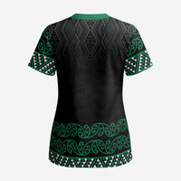 Maori Taniko Patterns Scrub Top Pounamu Niho Taniwha Mix Paatiki Motifs - Polynesian Pride