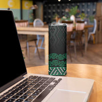 Maori Taniko Patterns Skinny Tumbler Pounamu Niho Taniwha Mix Paatiki Motifs