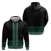 Maori Taniko Patterns Zip Hoodie Pounamu Niho Taniwha Mix Paatiki Motifs