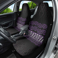Maori Taniko Patterns Car Seat Cover Purple Niho Taniwha Mix Paatiki Motifs