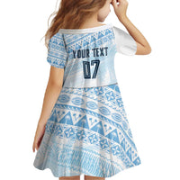 Fiji Rugby Custom Kaiviti Masi Family Matching Tank Maxi Dress and Hawaiian Shirt Turquoise - Polynesian Pride