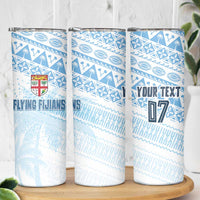 Fiji Rugby Custom Kaiviti Masi Skinny Tumbler Turquoise - Polynesian Pride
