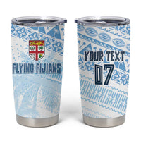 Fiji Rugby Custom Kaiviti Masi Tumbler Cup Turquoise - Polynesian Pride