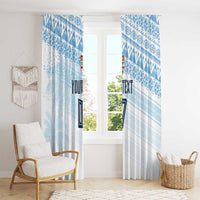 Fiji Rugby Custom Kaiviti Masi Window Curtain Turquoise - Polynesian Pride