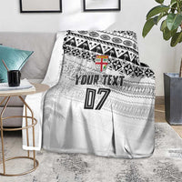 Fiji Rugby Custom Kaiviti Masi Blanket Black - Polynesian Pride