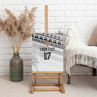 Fiji Rugby Custom Kaiviti Masi Canvas Wall Art Black - Polynesian Pride