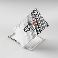 Fiji Rugby Custom Kaiviti Masi Canvas Wall Art Black - Polynesian Pride