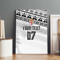 Fiji Rugby Custom Kaiviti Masi Canvas Wall Art Black - Polynesian Pride