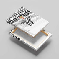 Fiji Rugby Custom Kaiviti Masi Canvas Wall Art Black - Polynesian Pride