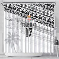 Fiji Rugby Custom Kaiviti Masi Shower Curtain Black - Polynesian Pride