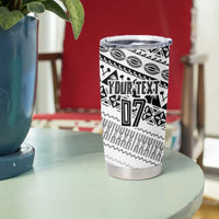 Fiji Rugby Custom Kaiviti Masi Tumbler Cup Black - Polynesian Pride