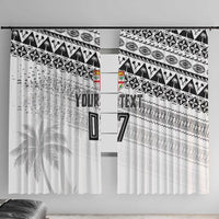 Fiji Rugby Custom Kaiviti Masi Window Curtain Black - Polynesian Pride
