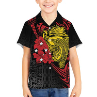 Papua New Guinea 49th Independence Day Family Matching Short Sleeve Bodycon Dress and Hawaiian Shirt Motuan Revareva Bird-of-Paradise