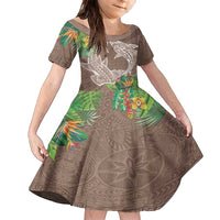 Polynesia Family Matching Tank Maxi Dress and Hawaiian Shirt Sharks Duo Tropical Brown