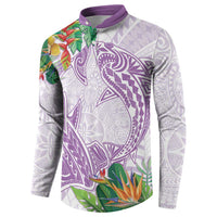 Polynesia Button Sweatshirt Sharks Duo Tropical Lavender