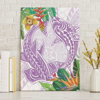 Polynesia Canvas Wall Art Sharks Duo Tropical Lavender