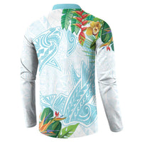Polynesia Button Sweatshirt Sharks Duo Tropical Turquoise