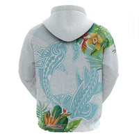 Polynesia Zip Hoodie Sharks Duo Tropical Turquoise