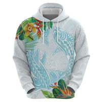 Polynesia Zip Hoodie Sharks Duo Tropical Turquoise