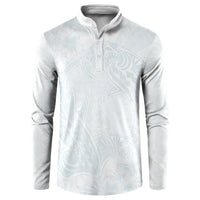Polynesia Button Sweatshirt Sharks Duo Tropical Off White