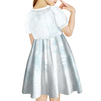 Polynesia Kid Short Sleeve Dress Sharks Duo Tropical Off White