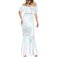 Polynesia Mermaid Dress Sharks Duo Tropical Off White