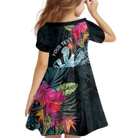 Niue Personalised Family Matching Off Shoulder Maxi Dress and Hawaiian Shirt Hiapo Mix Coconut Crab