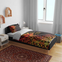 Niue Fakaalofa Atu Personalised Bedding Set Whale Hiapo Fiery Motif