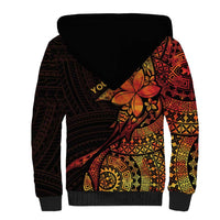 Niue Fakaalofa Atu Personalised Sherpa Hoodie Whale Hiapo Fiery Motif