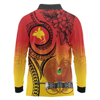 Papua New Guinea 50 Years Long Sleeve Polo Shirt Motuan Motifs