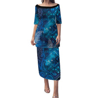 Aotearoa Taniko Matariki Family Matching Puletasi and Hawaiian Shirt Cosmic Blue
