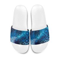 Aotearoa Taniko Matariki Slide Sandals Cosmic Blue