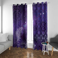 Aotearoa Taniko Matariki Window Curtain Cosmic Violet