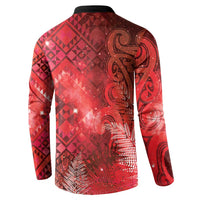 Aotearoa Taniko Matariki Button Sweatshirt Cosmic Red