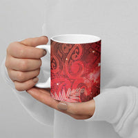 Aotearoa Taniko Matariki Ceramic Mug Cosmic Red