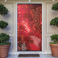 Aotearoa Taniko Matariki Door Cover Cosmic Red