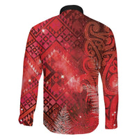 Aotearoa Taniko Matariki Family Matching Mermaid Dress and Hawaiian Shirt Cosmic Red